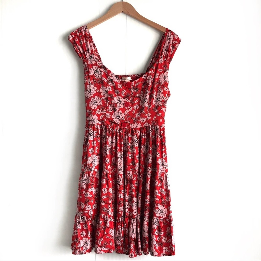 NEW! Band of Gypsies Red Floral Mini Dress